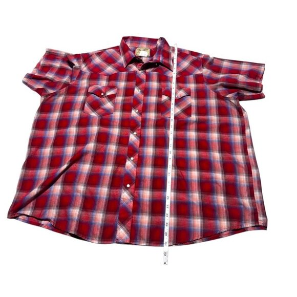 Wrangler Western Style Plaid Shirt Red Size 3XL - Picture 3 of 6